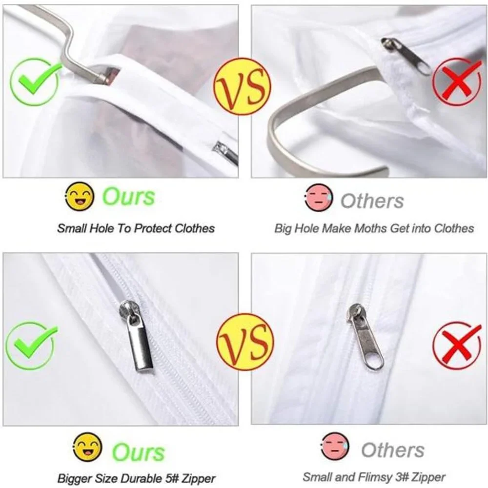 New Garment Bags Covers 24''X60'' Dress Bags for Hanging Clothes (Pack of 6)